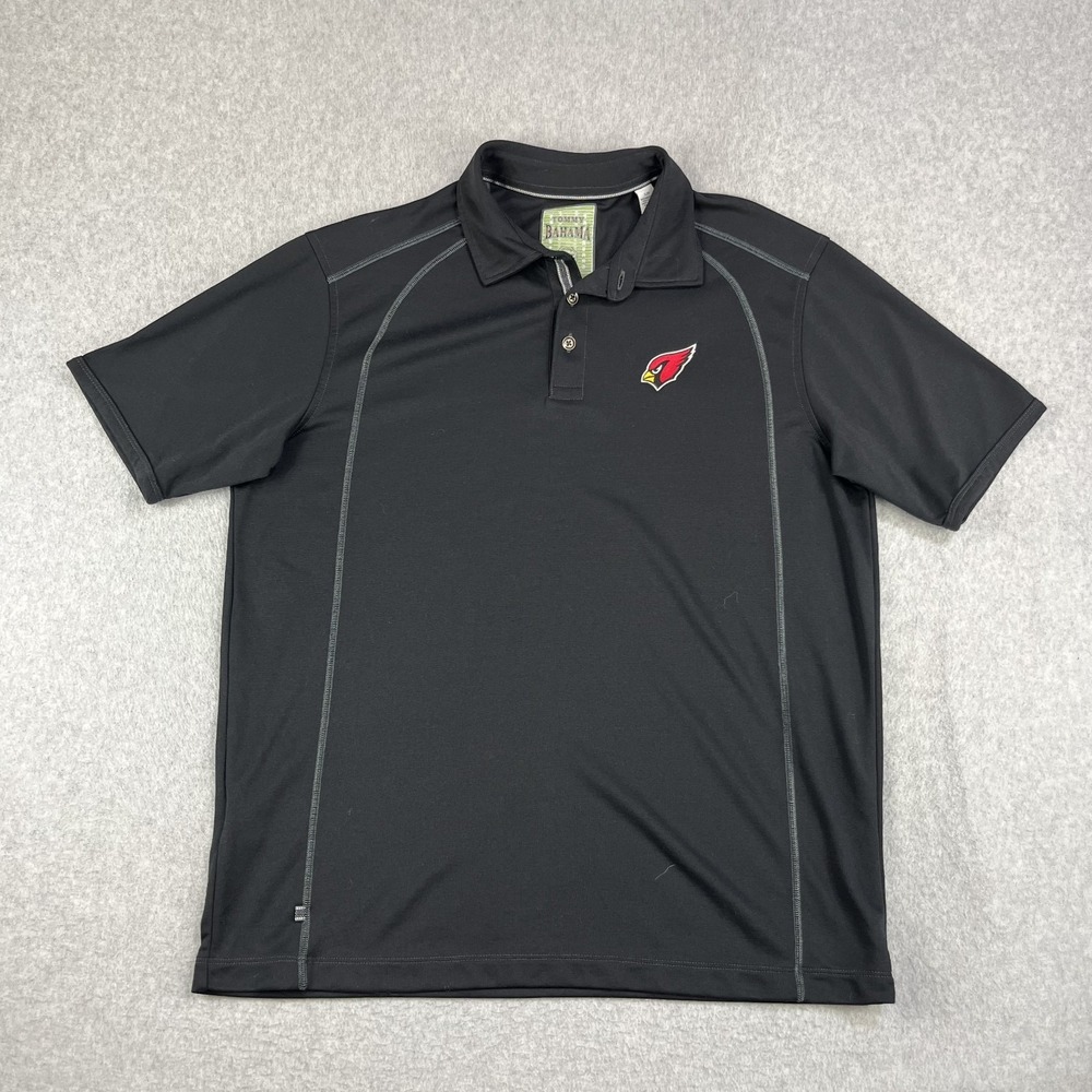 Tommy Bahama Arizona Cardinals Polo Shirt Mens Large Black Short Sleeve NFL